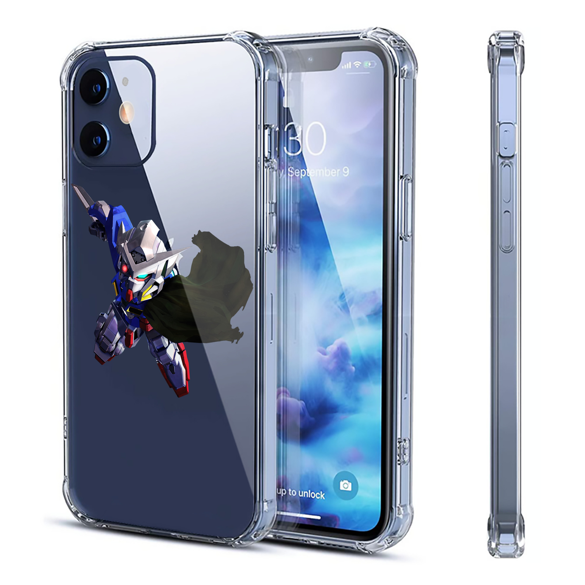 （画像用） 機動戦士ガンダム Mobile Suit Gundam 【iPhone 12シリーズ対応】透明スマホケース（クリアソフトケース）
